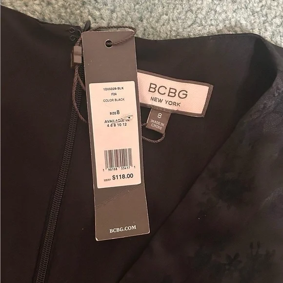 NWT BCBG New York Black Slip Dress - Picture 5 of 9